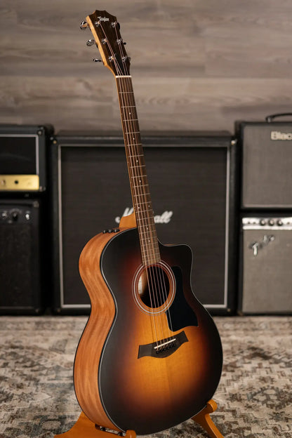 Taylor 114ce Special Edition Grand Auditorium Acoustic/Electric Guitar - Dark Tobacco Shaded Edgeburst with Gig Bag