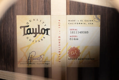 Taylor 2026 814ce Grand Auditorium Acoustic/Electric Guitar with Hardshell Case