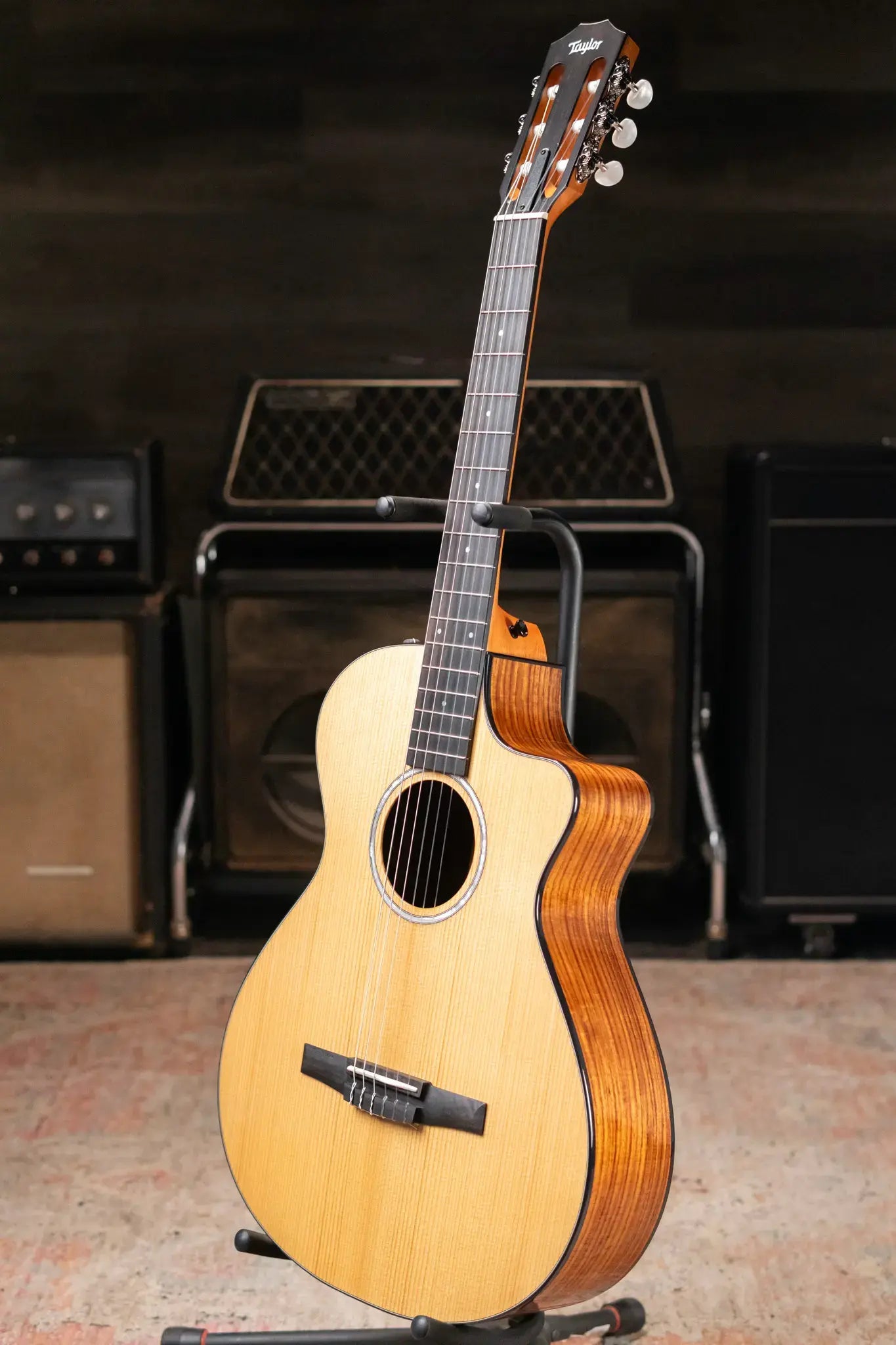 Taylor 212ce-N Plus Nylon Grand Concert Acoustic/Electric Guitar with Aerocase