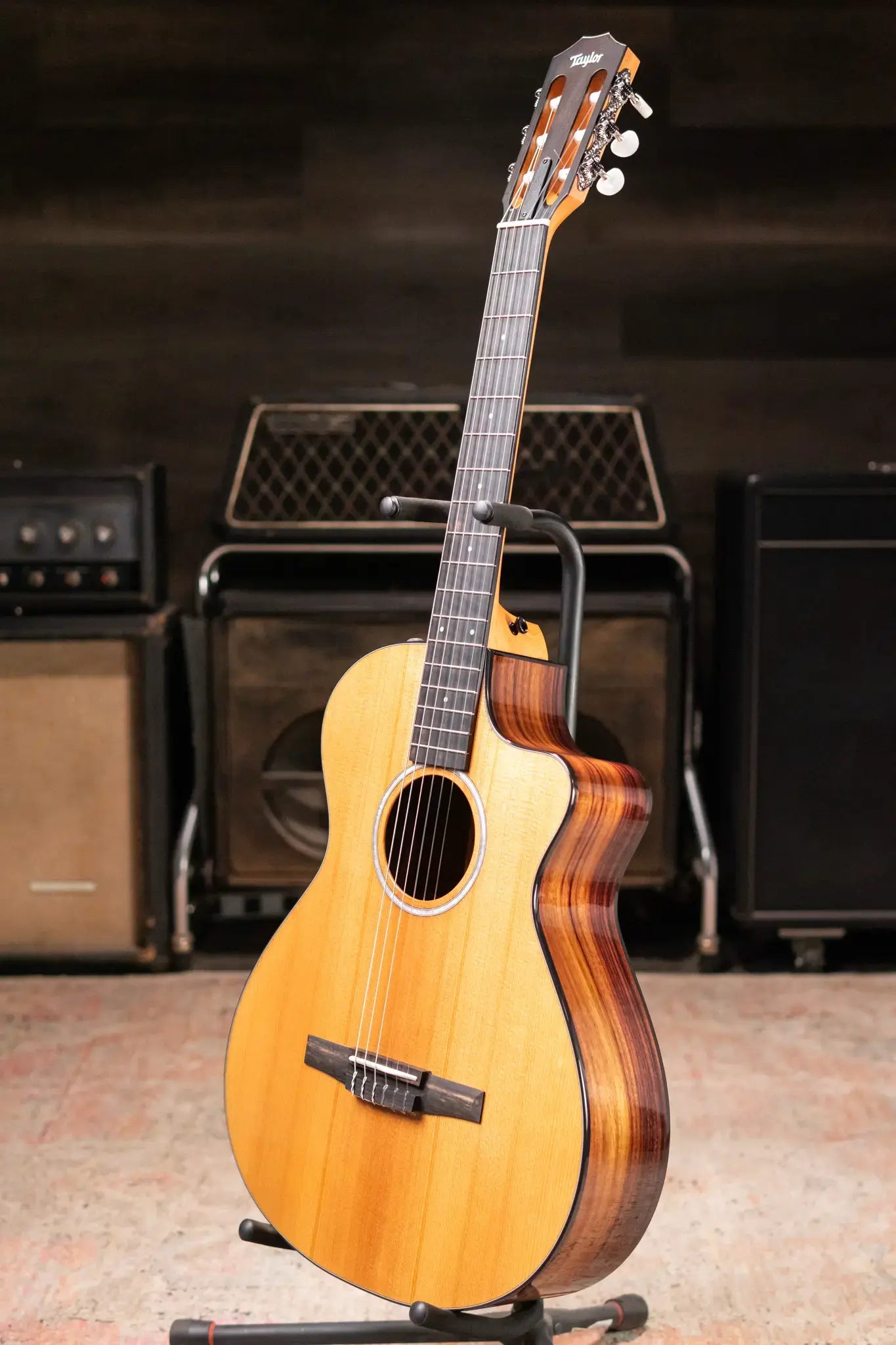 Taylor 212ce-N Plus Nylon Grand Concert Acoustic/Electric Guitar with Aerocase