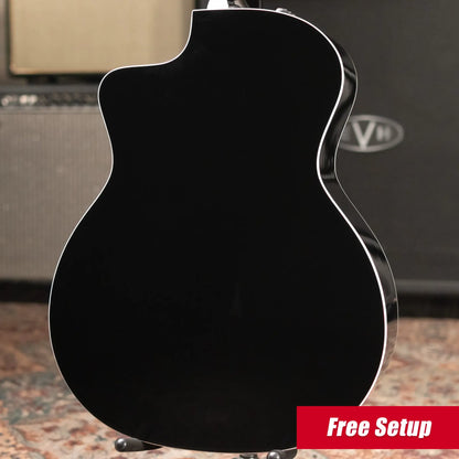 Taylor 214ce-BLK Plus Grand Auditorium Acoustic/Electric Guitar - Black with Aerocase - Factory Demo