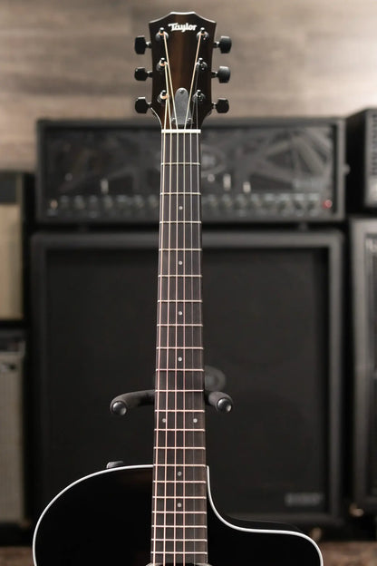 Taylor 214ce-BLK Plus Grand Auditorium Acoustic/Electric Guitar - Black with Aerocase - Factory Demo