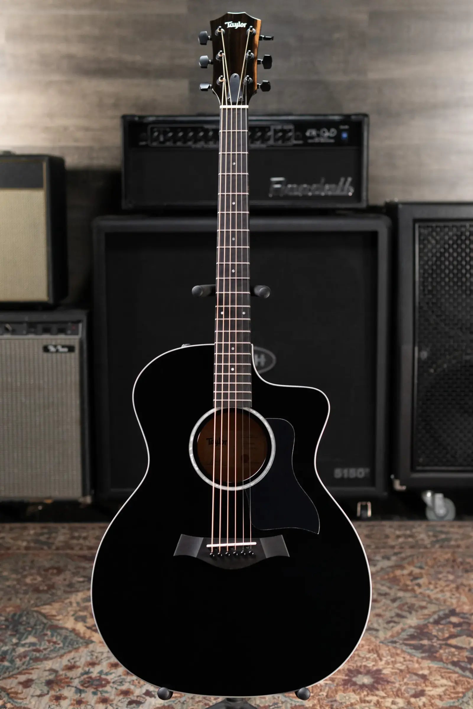 Taylor 214ce-BLK Plus Grand Auditorium Acoustic/Electric Guitar - Black with Aerocase - Factory Demo