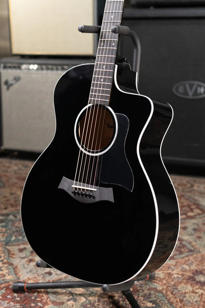Taylor 214ce-BLK Plus Grand Auditorium Acoustic/Electric Guitar - Black with Aerocase - Factory Demo
