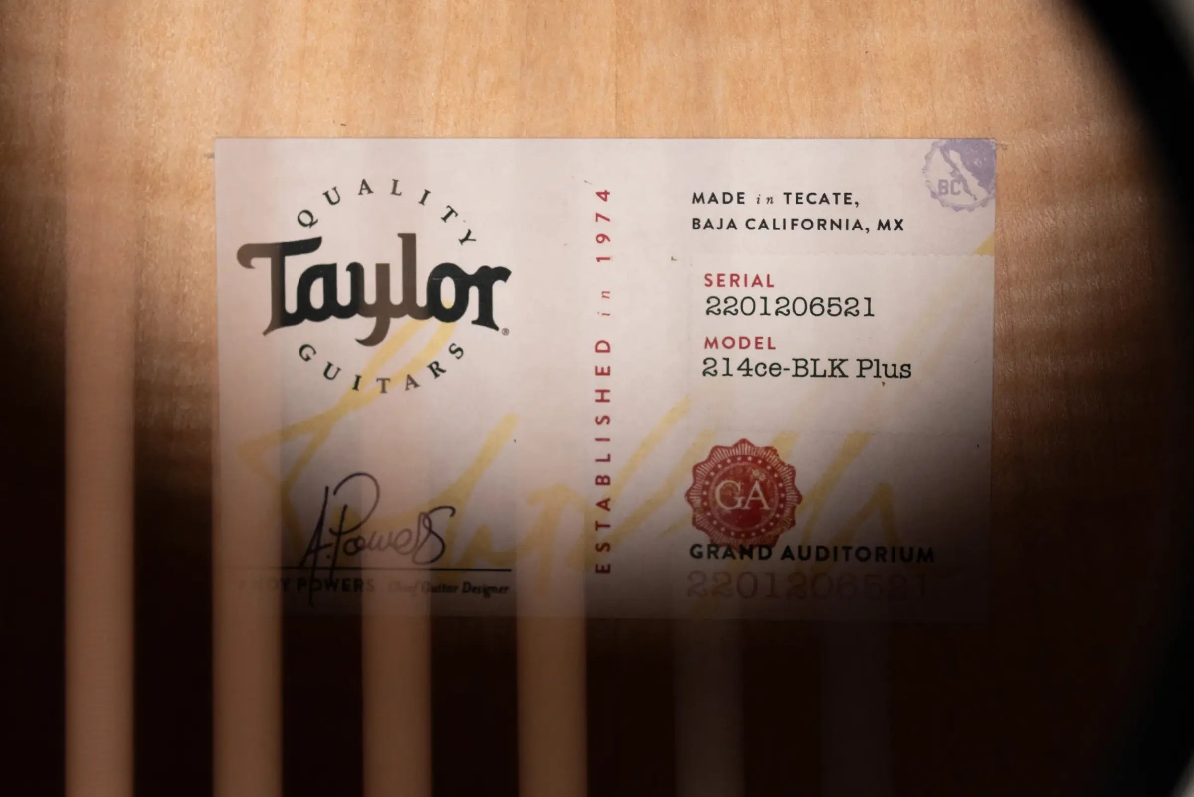 Taylor 214ce-BLK Plus Grand Auditorium Acoustic/Electric Guitar - Black with Aerocase - Factory Demo