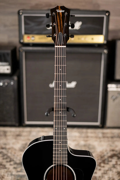 Taylor 214ce-BLK Plus Grand Auditorium Acoustic/Electric Guitar - Black with Hardshell Case