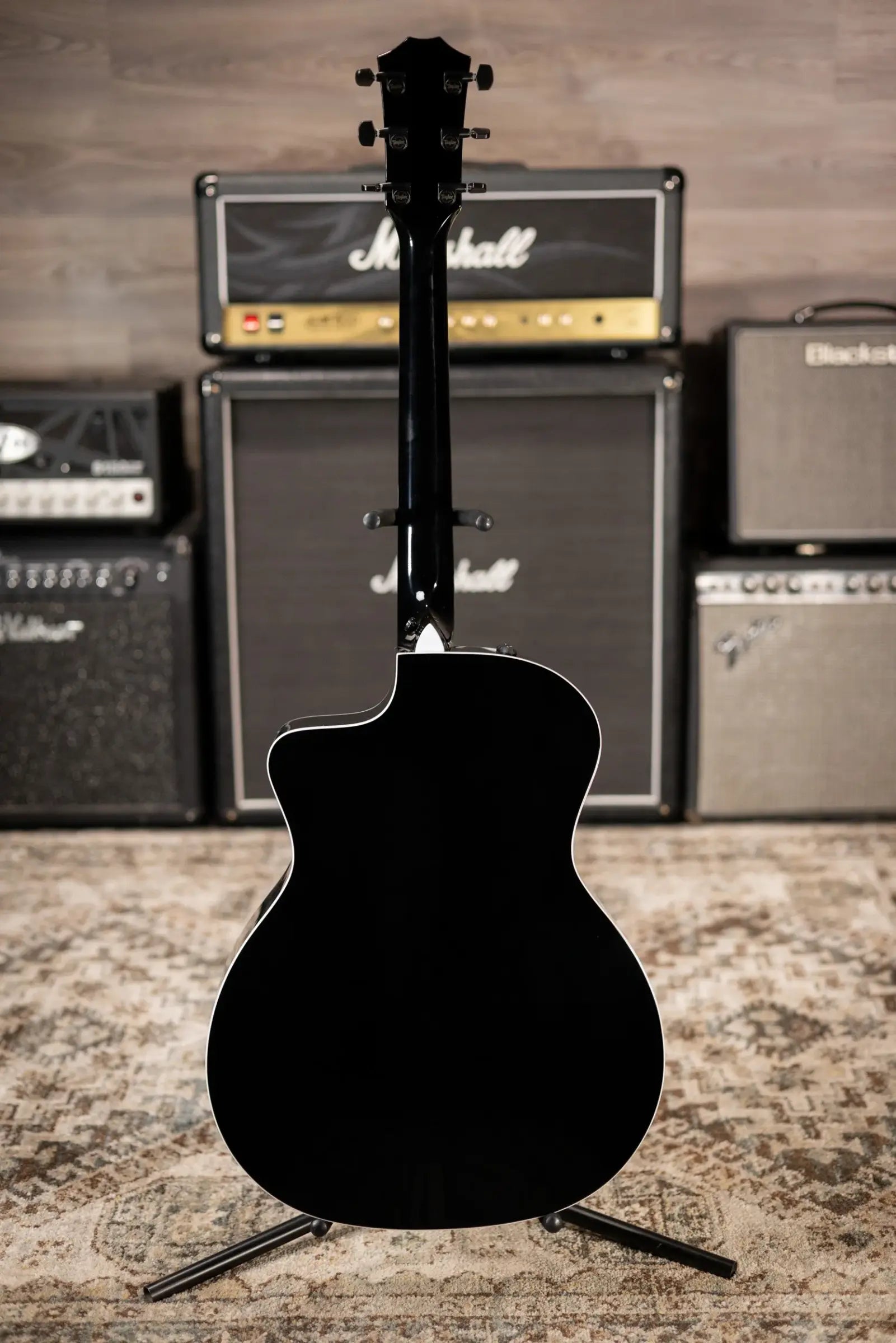 Taylor 214ce-BLK Plus Grand Auditorium Acoustic/Electric Guitar - Black with Hardshell Case