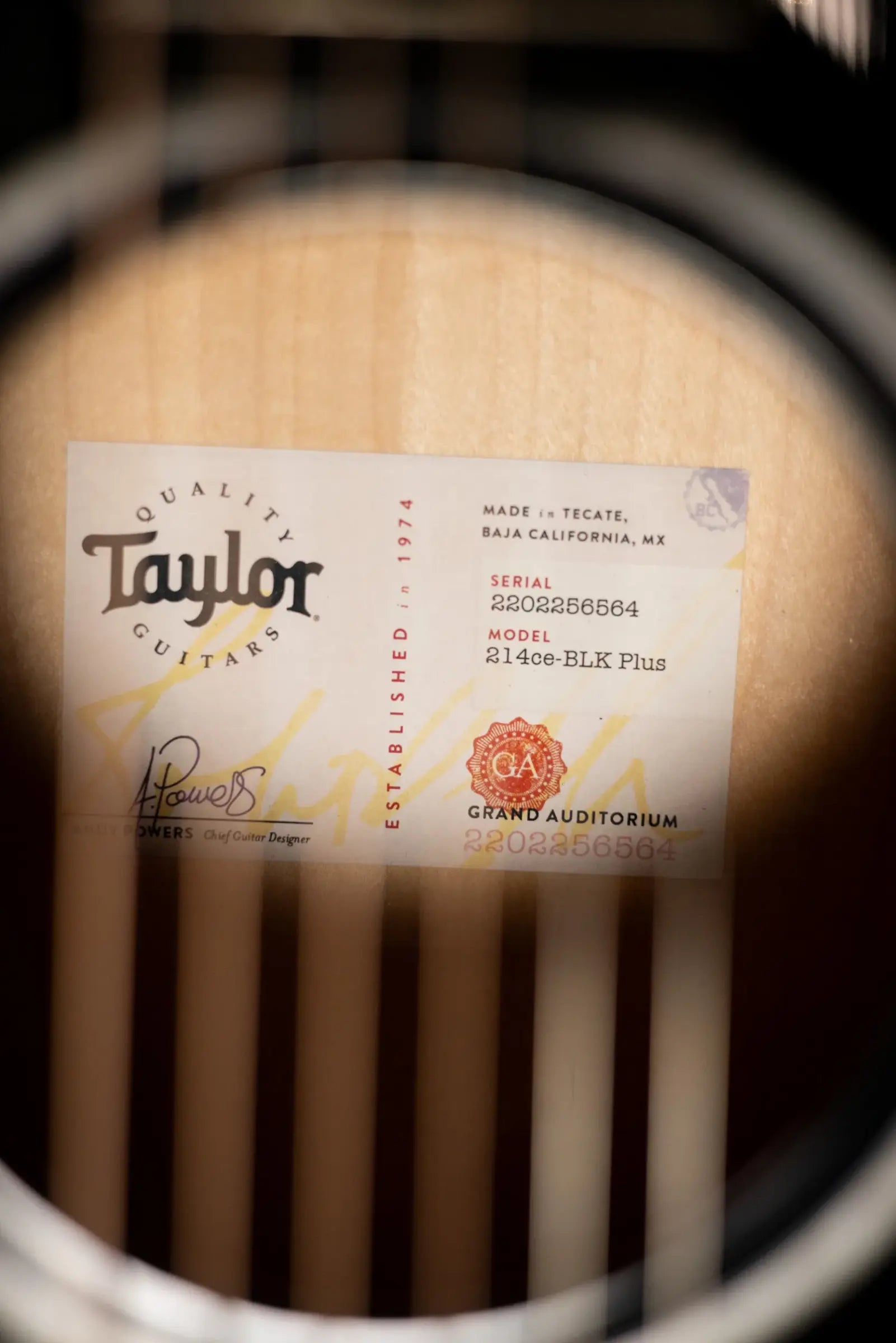 Taylor 214ce-BLK Plus Grand Auditorium Acoustic/Electric Guitar - Black with Hardshell Case