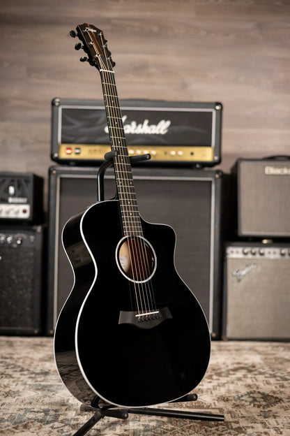 Taylor 214ce-BLK Plus Grand Auditorium Acoustic/Electric Guitar - Black with Hardshell Case