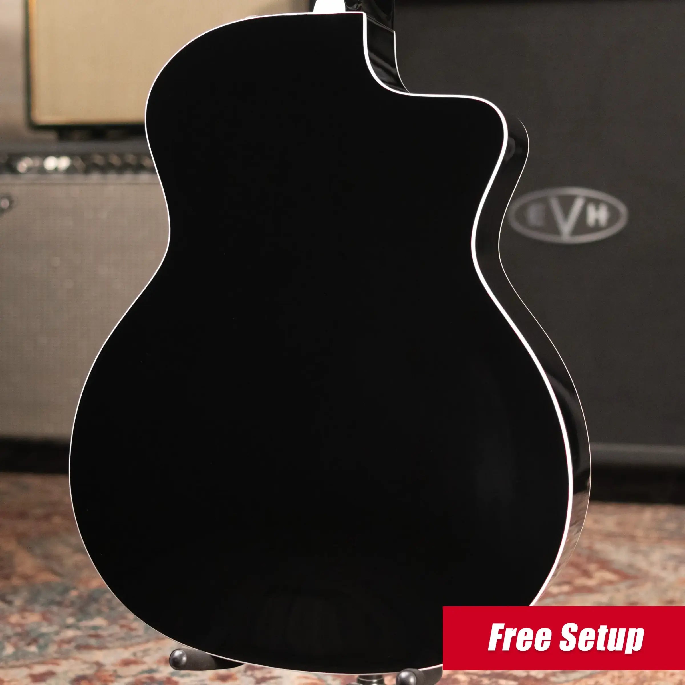 Taylor 214ce-BLK Plus Left-Hand Grand Auditorium Acoustic/Electric Guitar - Black with Aerocase - Factory Demo