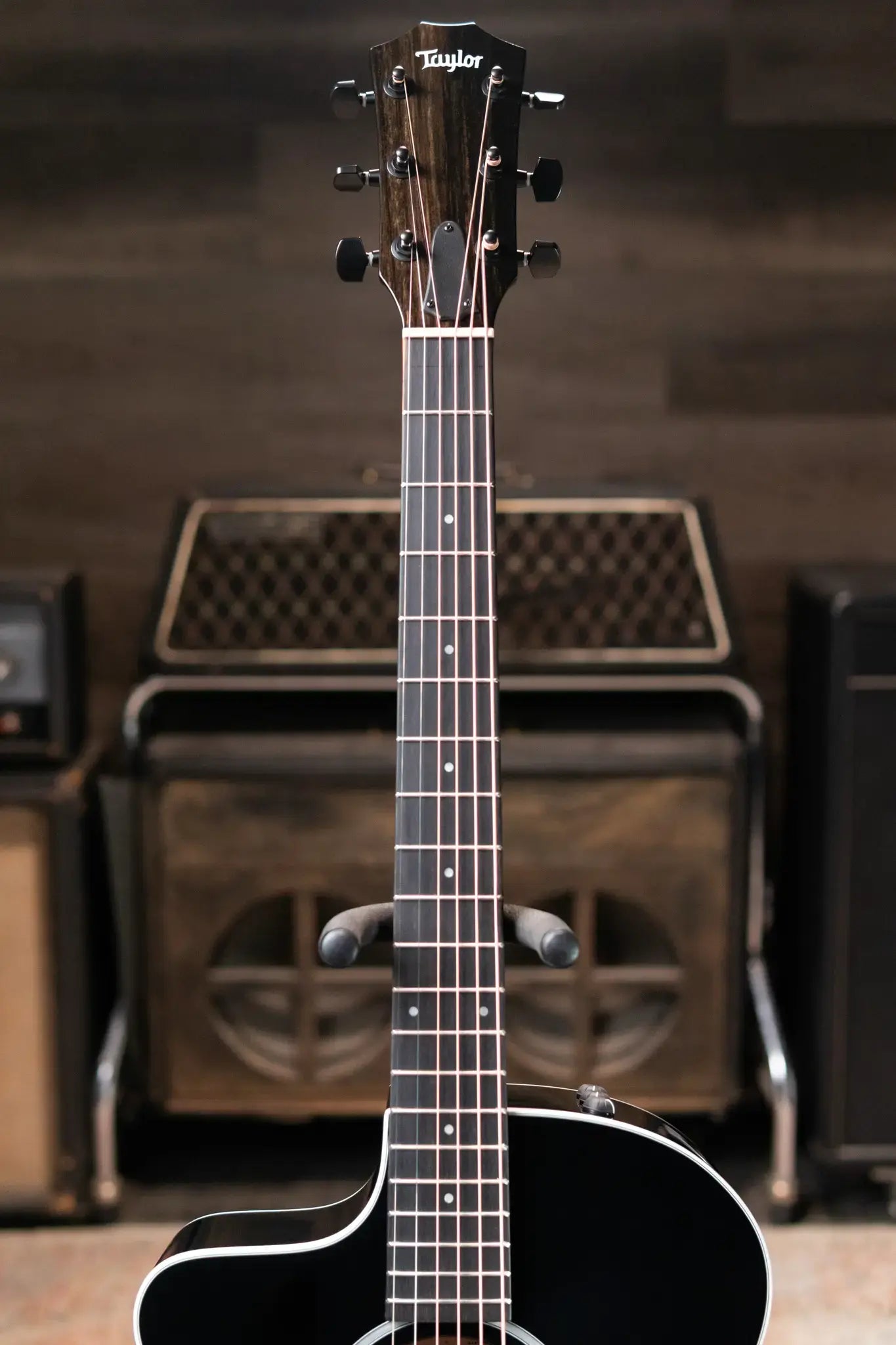 Taylor 214ce-BLK Plus Left-Hand Grand Auditorium Acoustic/Electric Guitar - Black with Aerocase