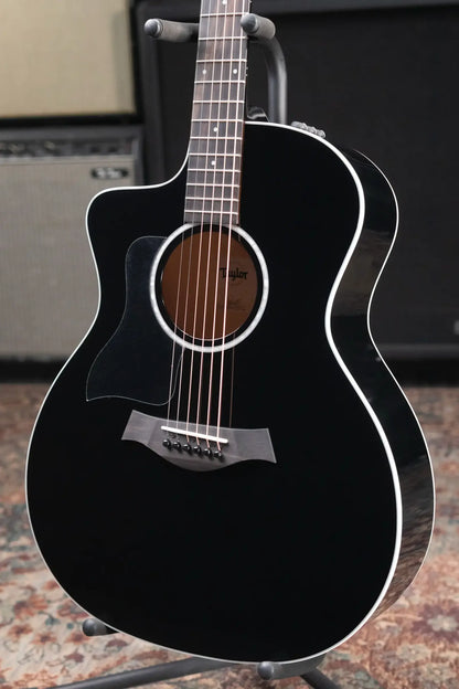 Taylor 214ce-BLK Plus Left-Handed Grand Auditorium Acoustic/Electric Guitar - Black with Aerocase