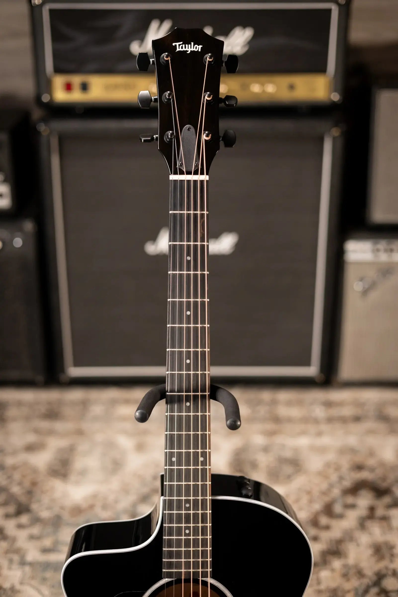Taylor 214ce BLK Plus Left-Handed Grand Auditorium Acoustic/Electric Guitar - Black with Aerocase