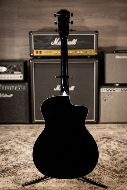 Taylor 214ce BLK Plus Left-Handed Grand Auditorium Acoustic/Electric Guitar - Black with Aerocase