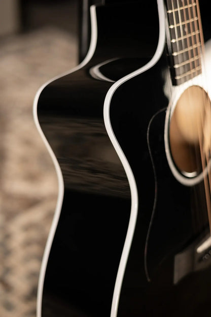 Taylor 214ce BLK Plus Left-Handed Grand Auditorium Acoustic/Electric Guitar - Black with Aerocase