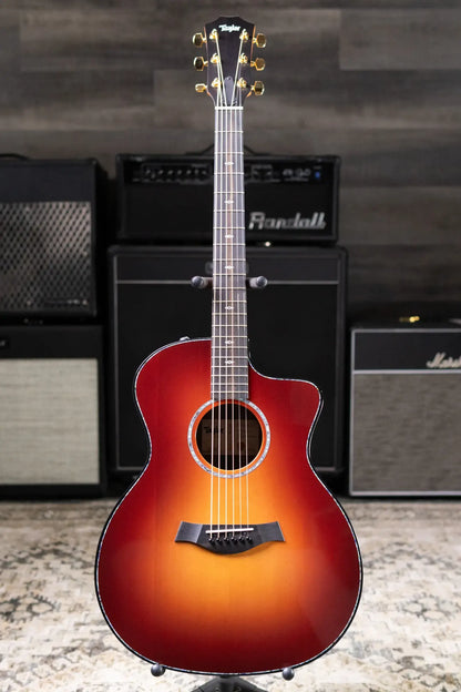 Taylor 214ce DLX Sunset Blvd Grand Auditorium Acoustic/Electric Guitar - Sepia Burst with Hardshell Case