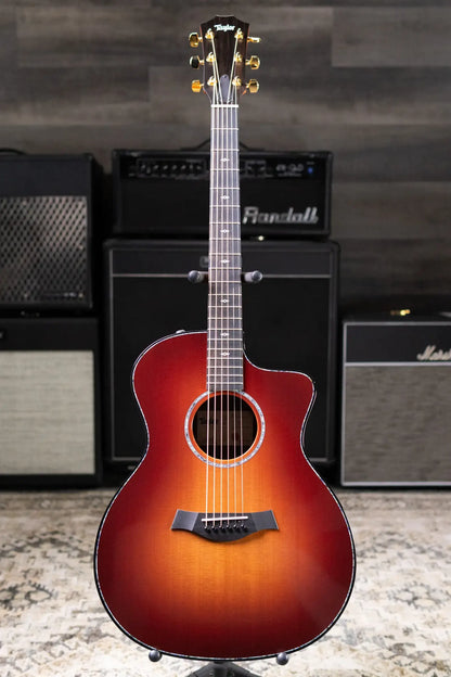 Taylor 214ce DLX Sunset Blvd Grand Auditorium Acoustic/Electric Guitar - Sepia Burst with Hardshell Case