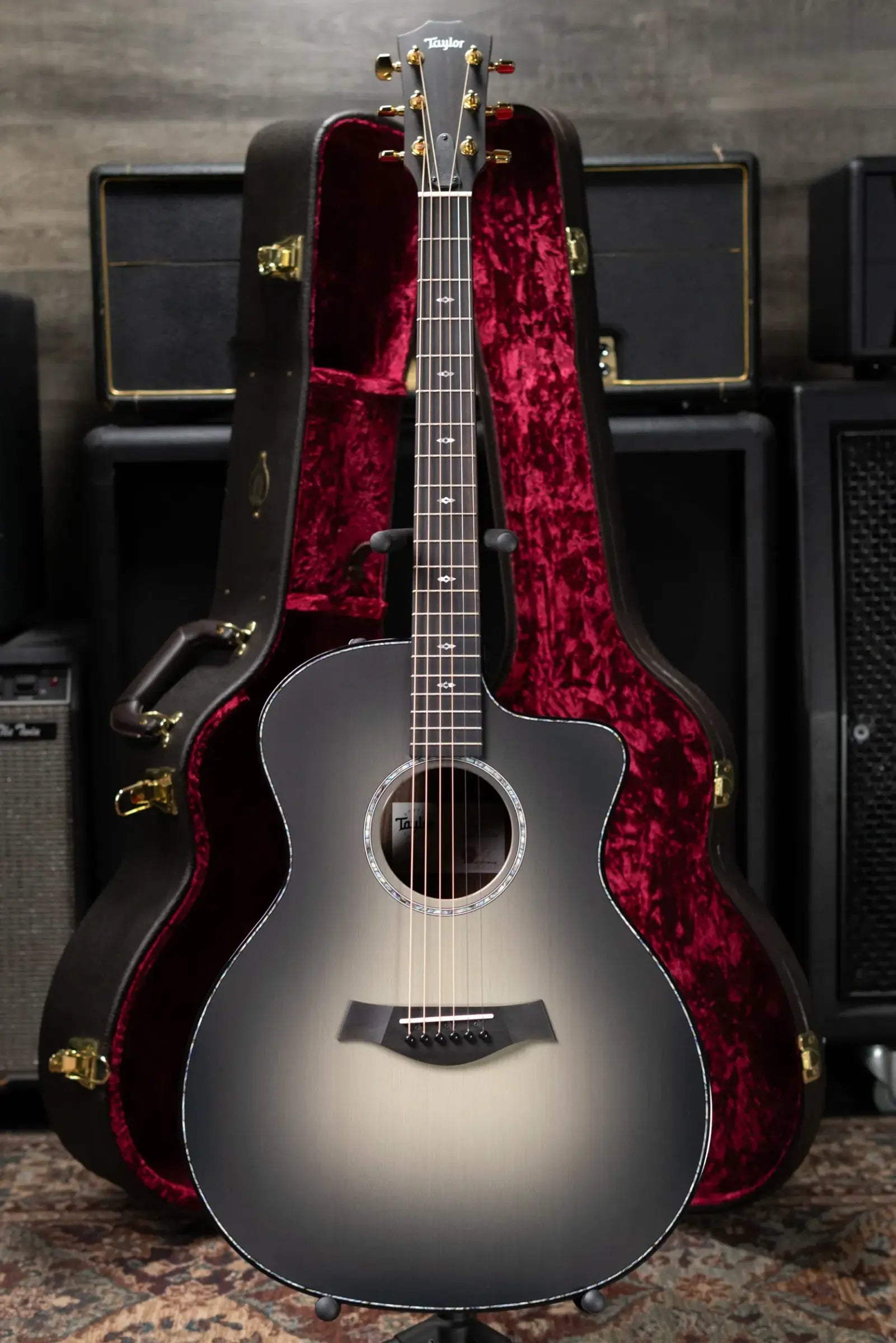 Taylor 214ce DLX Sunset Blvd Grand Auditorium Acoustic/Electric Guitar - Silverburst with Hardshell Case