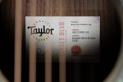 Taylor 214ce DLX Sunset Blvd Grand Auditorium Acoustic/Electric Guitar - Silverburst with Hardshell Case