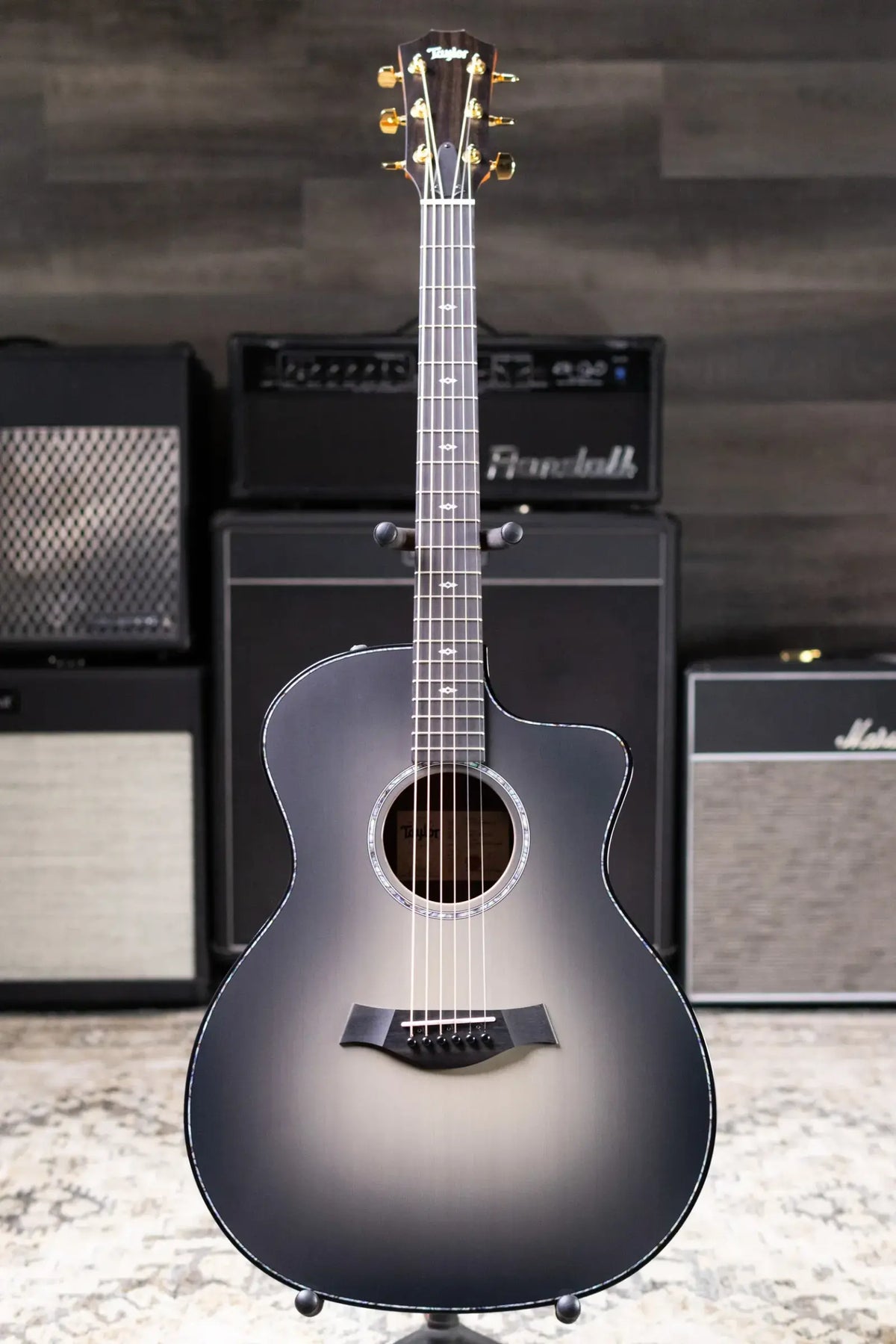 Taylor 214ce DLX Sunset Blvd Grand Auditorium Acoustic/Electric Guitar - Silverburst with Hardshell Case