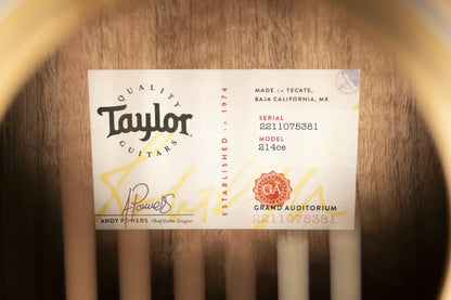 Taylor 214ce Grand Auditorium Acoustic/Electric Guitar with Gig Bag