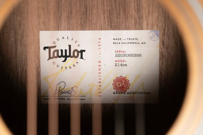 Taylor 214ce Grand Auditorium Acoustic-Electric Guitar with Structured Gig Bag