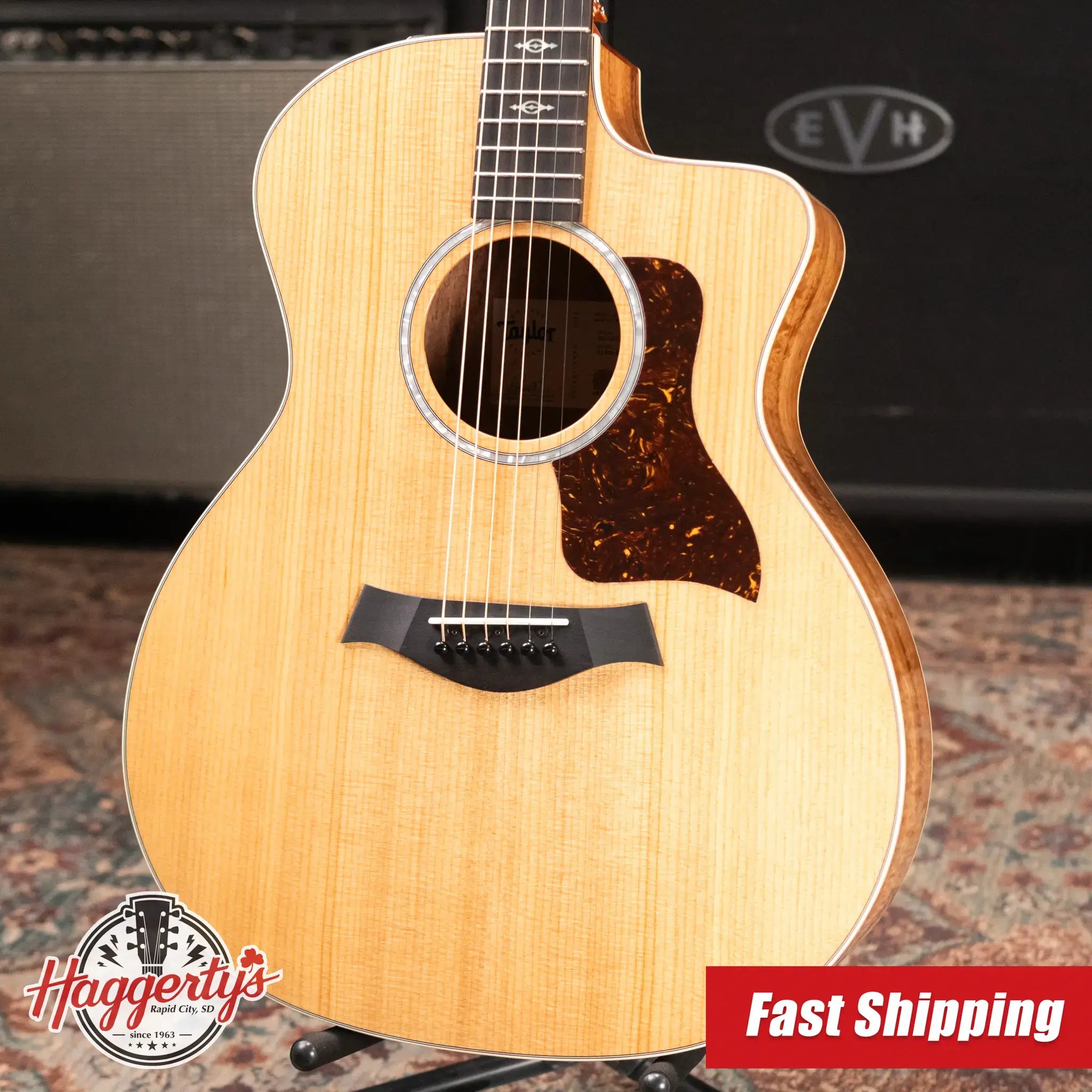 Taylor 214ce-K DLX Grand Auditorium Acoustic/Electric Guitar - Natural with Hardshell Case