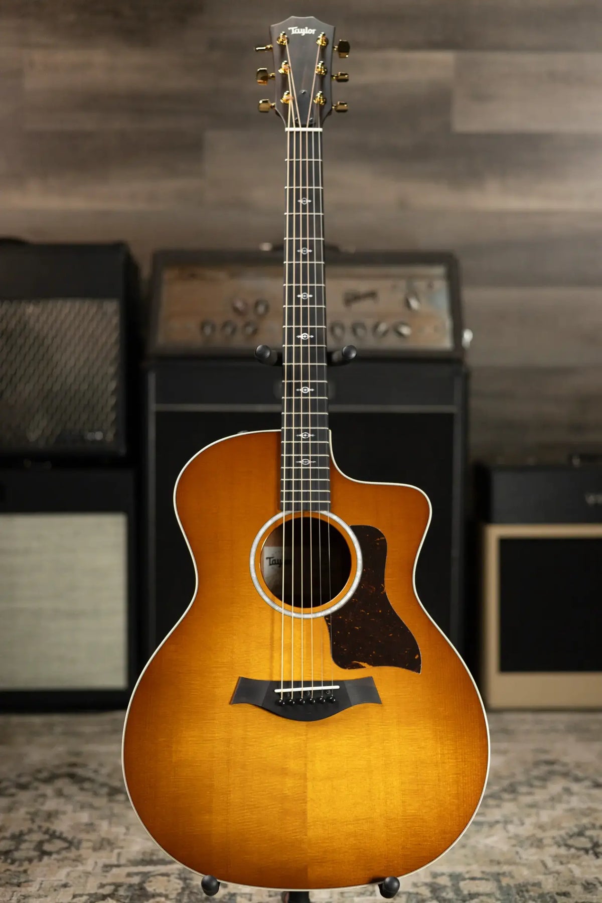 Taylor 214ce-K DLX Special Edition Grand Auditorium Acoustic/Electric Guitar - Honeyburst with Hardshell Case