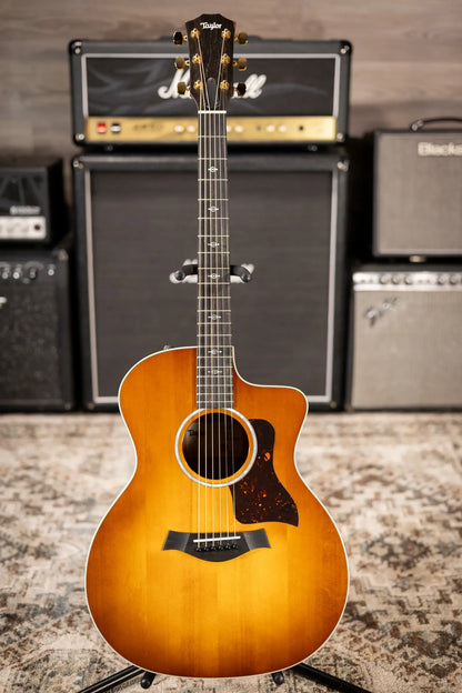 Taylor 214ce-K DLX Special Edition Grand Auditorium Acoustic/Electric Guitar - Honeyburst with Hardshell Case