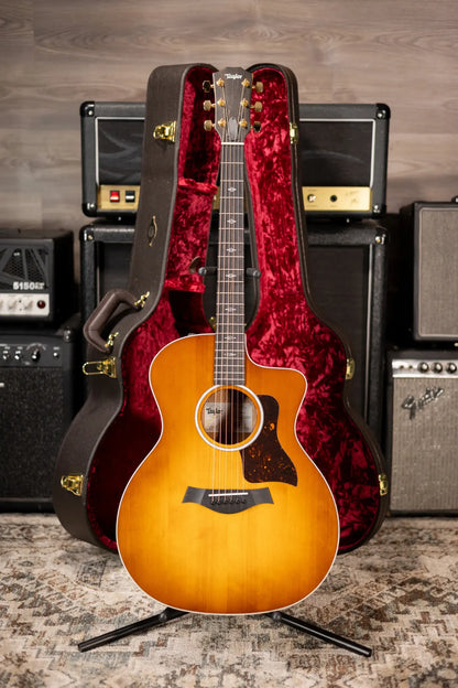 Taylor 214ce-K DLX Special Edition Grand Auditorium Acoustic/Electric Guitar - Honeyburst with Hardshell Case