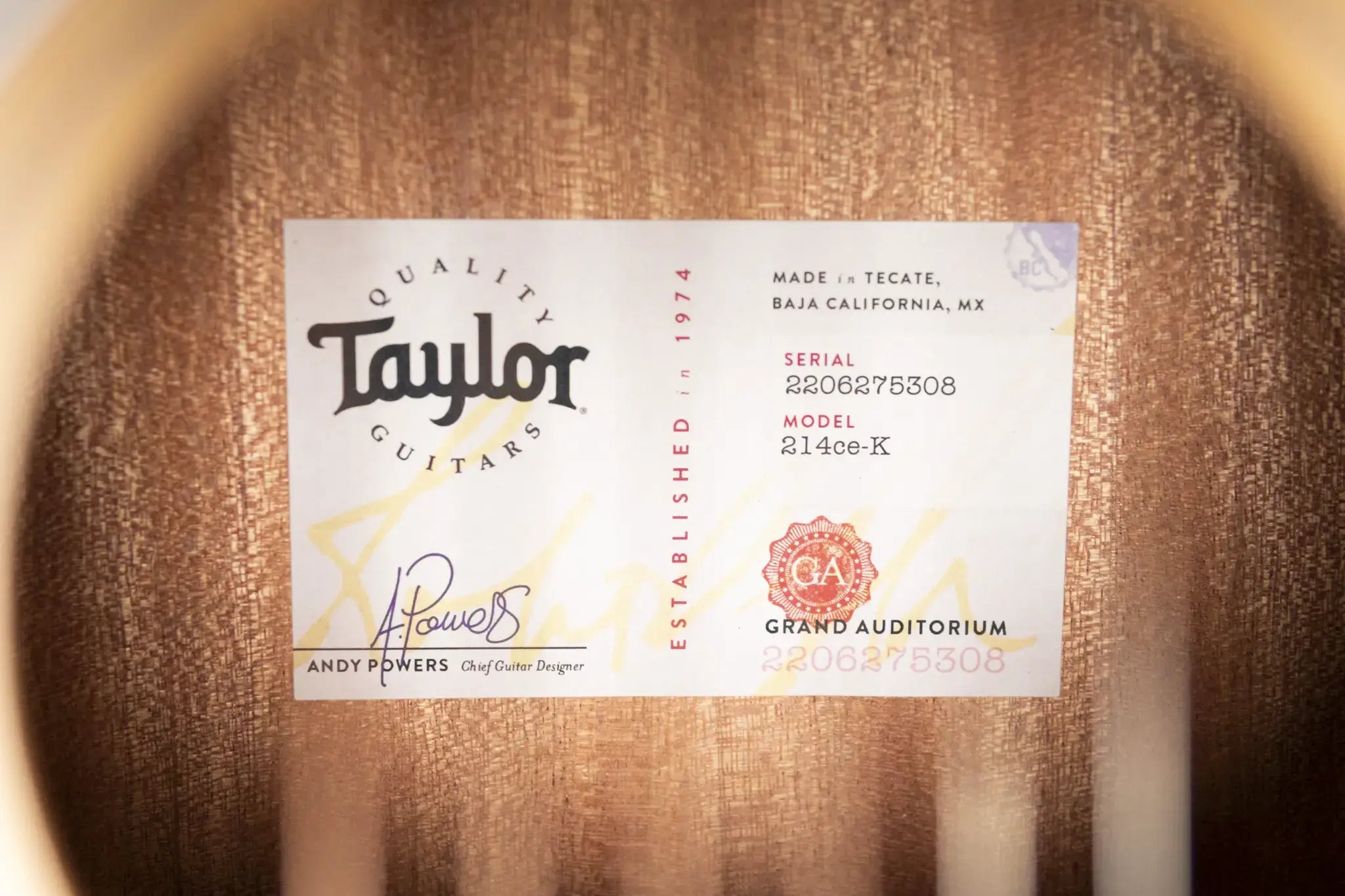 Taylor 214ce-K Koa Acoustic-Electric Guitar with Structured Gig Bag