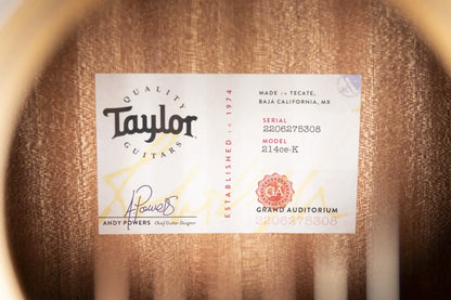 Taylor 214ce-K Koa Acoustic-Electric Guitar with Structured Gig Bag