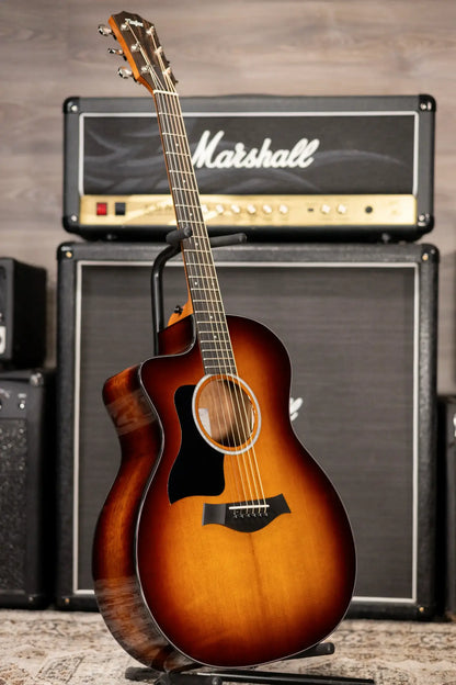 Taylor 214ce-K SB Plus Left-Handed Grand Auditorium Acoustic/Electric Guitar - Sunburst with Aerocase - Factory Demo