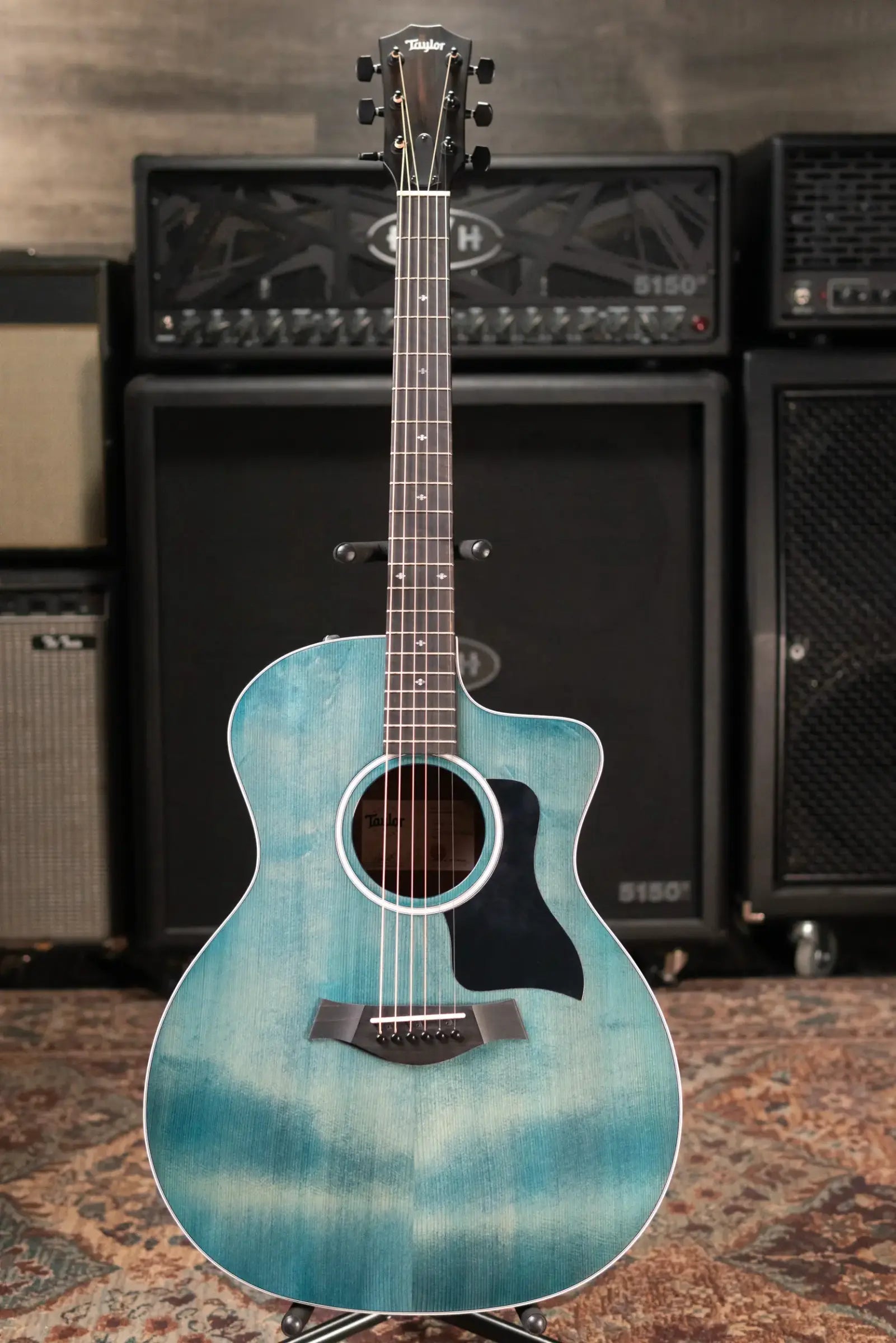 Taylor 214ce Plus Special Edition Grand Auditorium Acoustic/Electric Guitar - Trans Blue Top with Aerocase