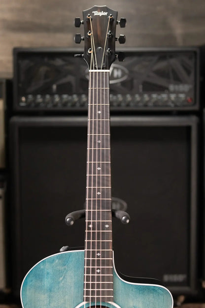 Taylor 214ce Plus Special Edition Grand Auditorium Acoustic/Electric Guitar - Trans Blue Top with Aerocase