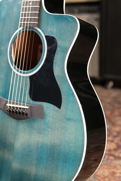 Taylor 214ce Plus Special Edition Grand Auditorium Acoustic/Electric Guitar - Trans Blue Top with Aerocase
