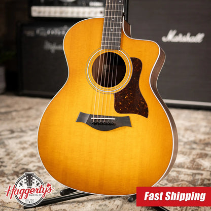 Taylor 214ce Special Edition Grand Auditorium Acoustic/Electric Guitar - Honeyburst with Gig Bag