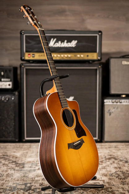 Taylor 214ce Special Edition Grand Auditorium Acoustic/Electric Guitar - Honeyburst with Gig Bag - Demo