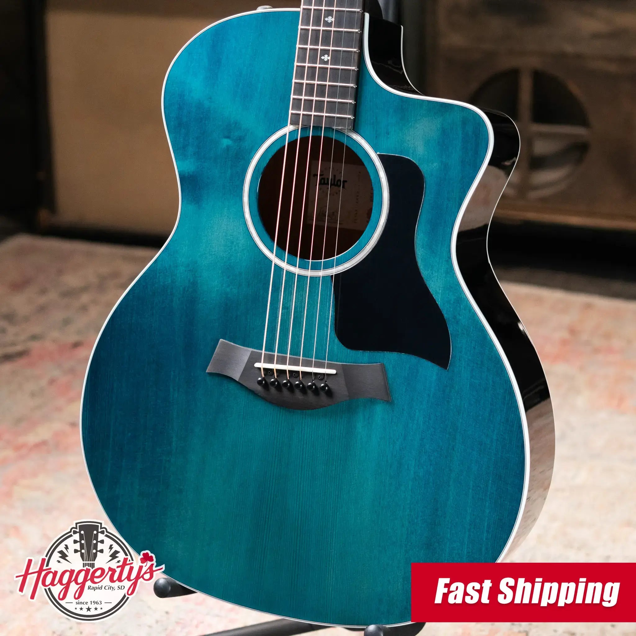 Taylor 214ce Special Edition Grand Auditorium Acoustic/Electric Guitar - Trans Blue Top with Gig Bag