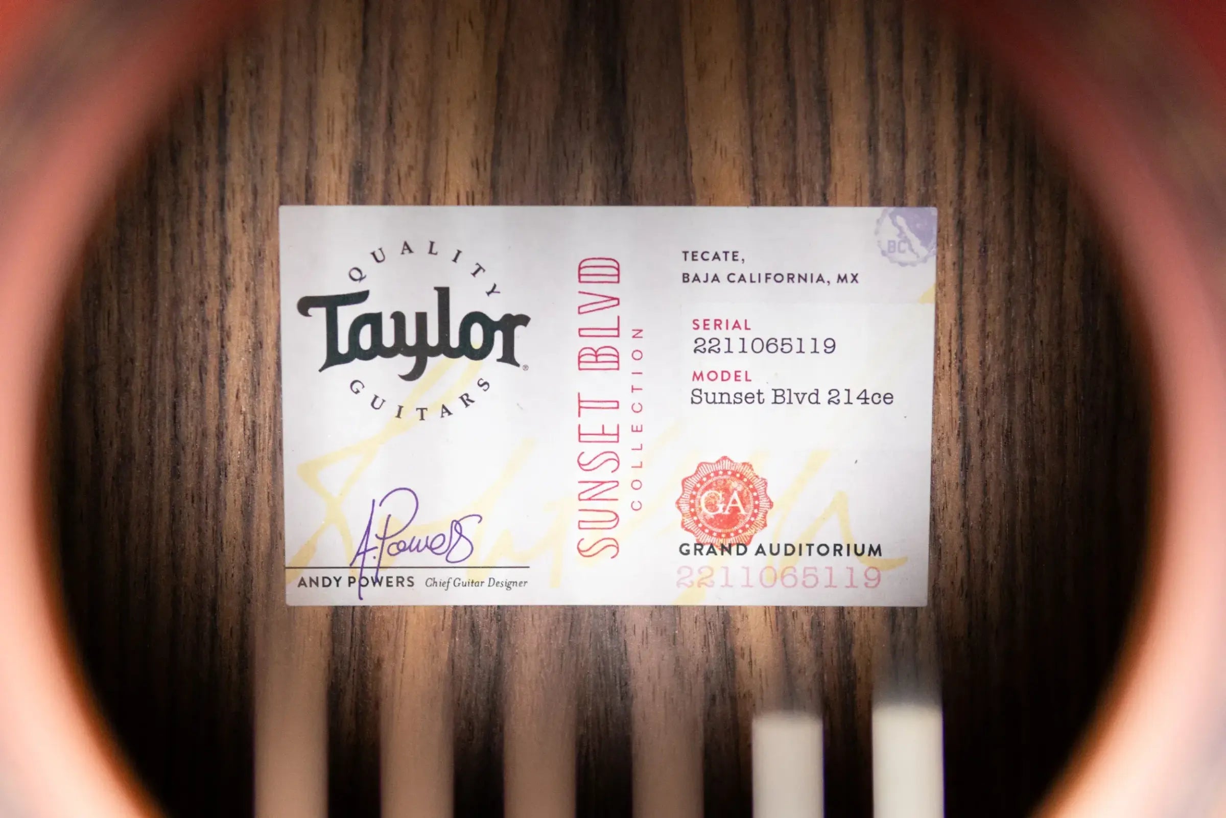 Taylor 214ce Sunset Blvd Grand Auditorium Acoustic/Electric Guitar - Sepia Burst with Gig Bag