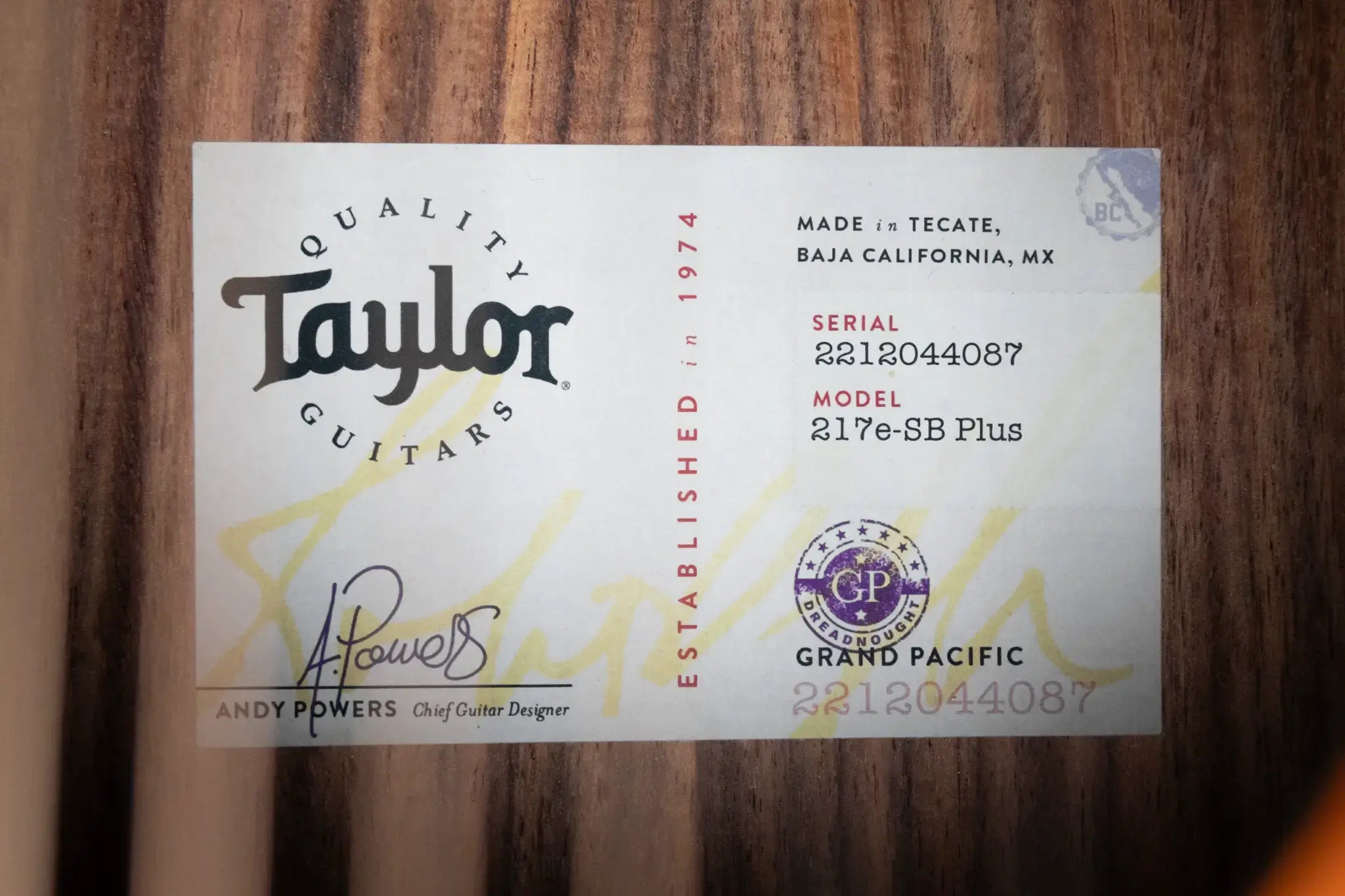 Taylor 217e-SB Plus Grand Pacific Acoustic/Electric - Sunburst with Aerocase