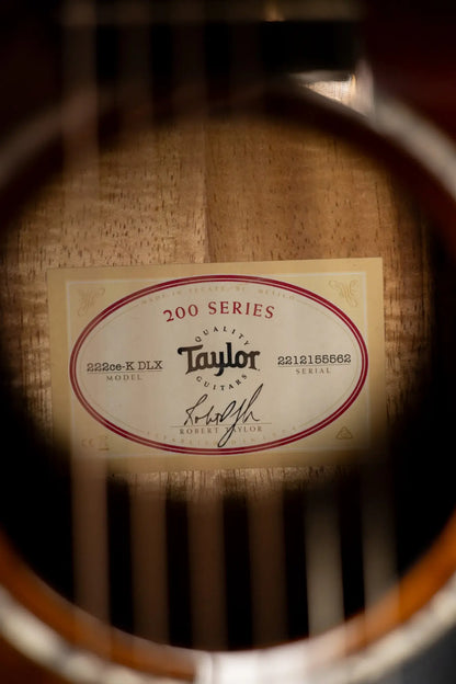 Taylor 222ce-K DLX Grand Concert Hawaiian Koa Acoustic/Electric Guitar - Shaded Edge Burst with Hardshell Case