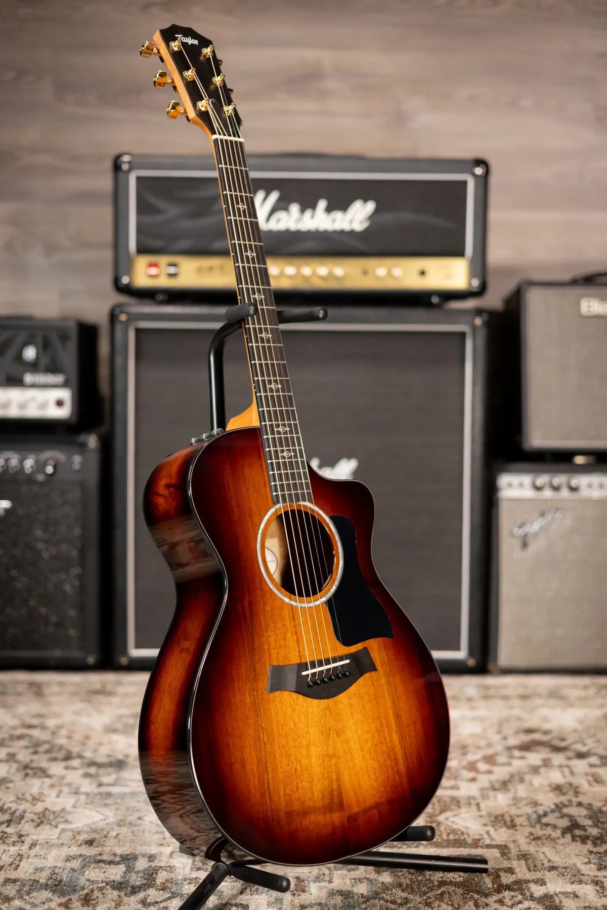 Taylor 222ce-K DLX Grand Concert Hawaiian Koa Acoustic/Electric Guitar - Shaded Edge Burst with Hardshell Case