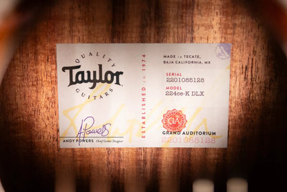 Taylor 224ce-K DLX Grand Auditorium Acoustic/Electric Guitar - Shaded Edgeburst with Hardshell Case - Floor Model Demo