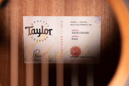 Taylor 24ce Grand Auditorium Acoustic/Electric Guitar with Gig Bag