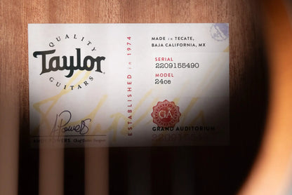 Taylor 24ce Grand Auditorium Acoustic/Electric Guitar with Gig Bag