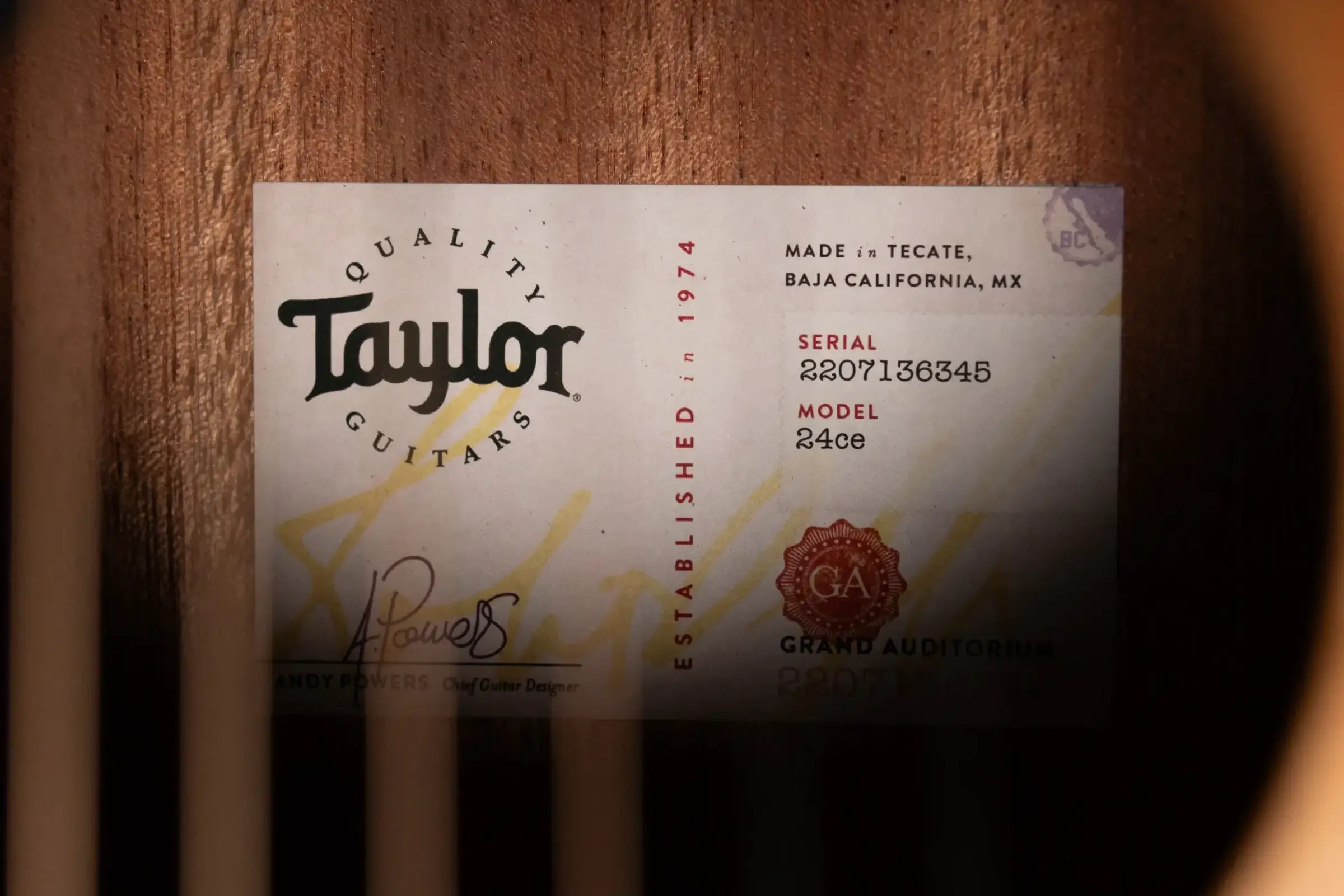 Taylor 24ce Grand Auditorium Acoustic/Electric Guitar with Gig Bag