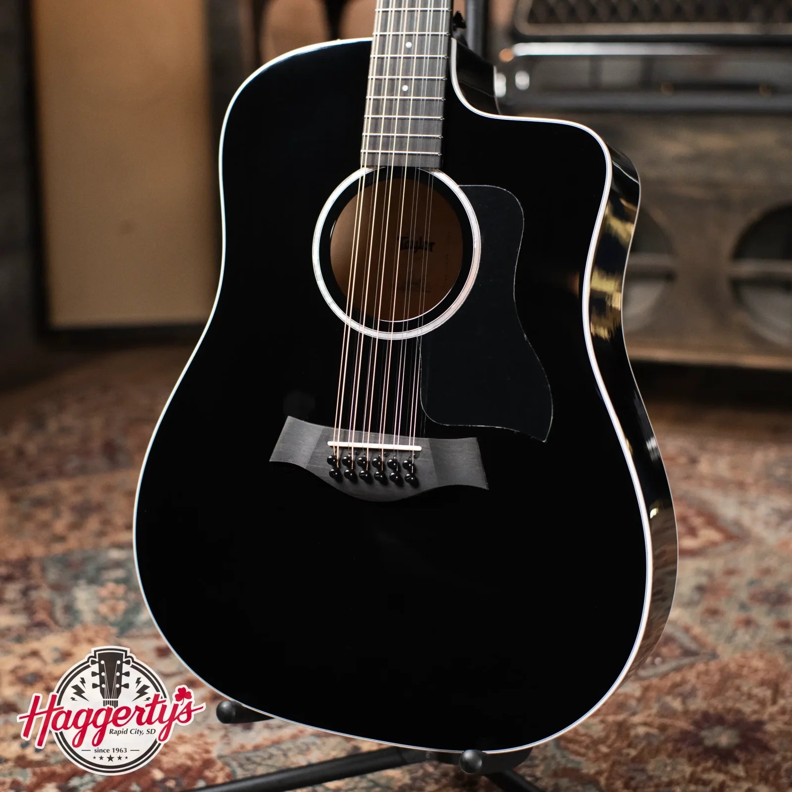 Taylor 250ce-BLK Plus 12-String Acoustic/Electric with Aerocase - Factory Demo