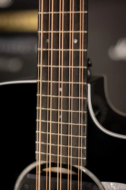 Taylor 250ce Plus BLK Bajo Quinto Acoustic/Electric Guitar - Black with Aerocase - Factory Demo