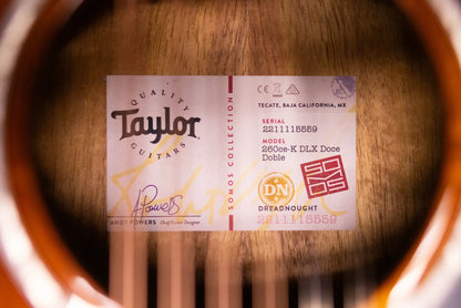 Taylor 260ce-K DLX Doce Doble Acoustic/Electric Guitar with Hardshell Case - Factory Demo